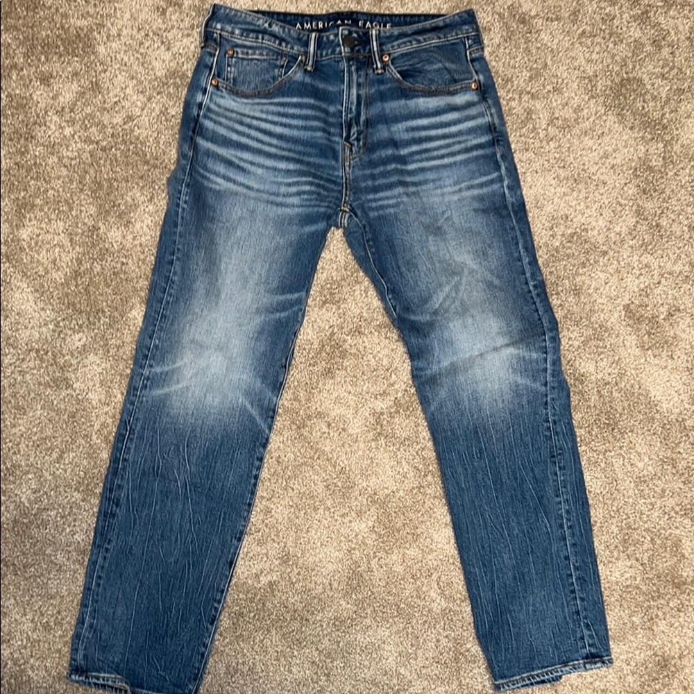 American Eagle Outfitters Men's Classic Blue Straight Jeans
